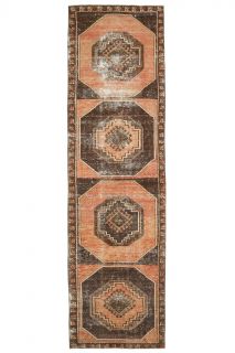 Turkish Vintage Runner Rug - Thumbnail