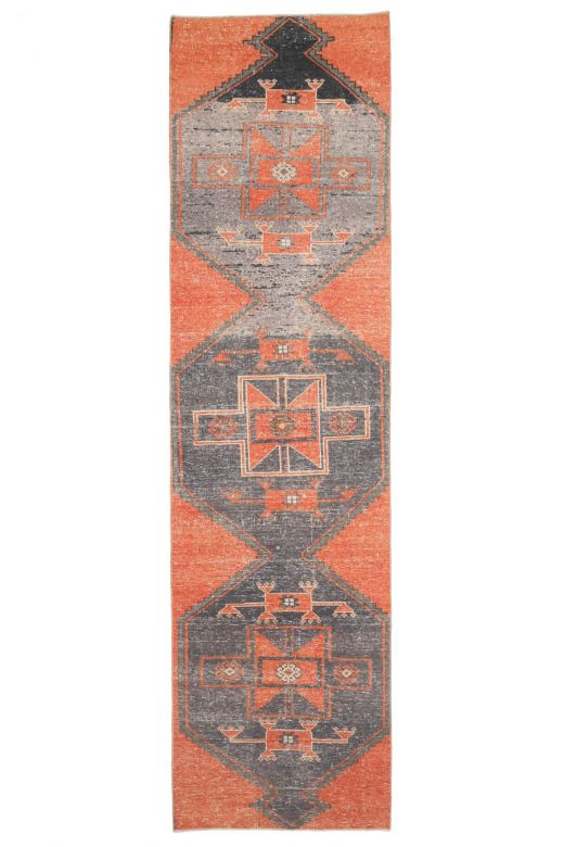 Vintage Hallway Orange Runner Rug