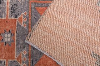 Vintage Hallway Orange Runner Rug - Thumbnail