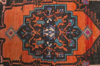 Folk Art Unique Vintage Runner Rug - Turkish Historic Motifs - Thumbnail