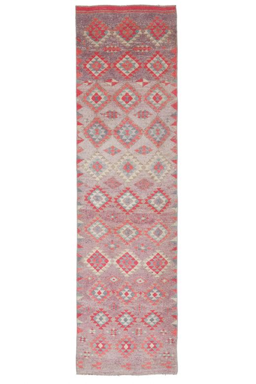 Hand-Knotted Vintage Runner Rug