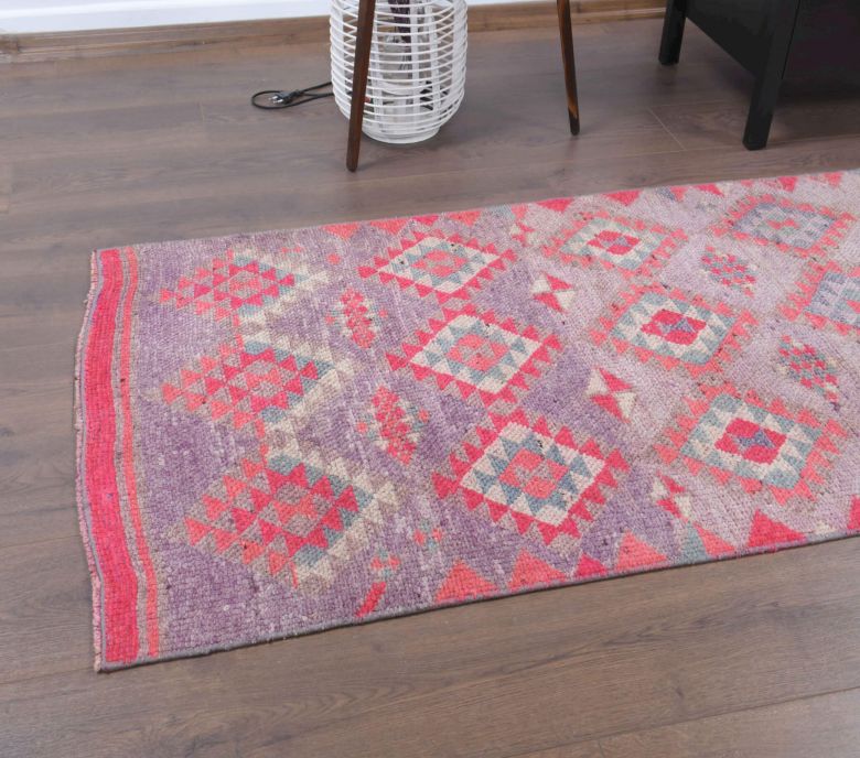 Hand-Knotted Vintage Runner Rug