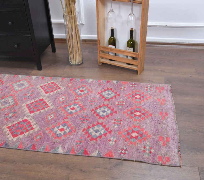 Hand-Knotted Vintage Runner Rug