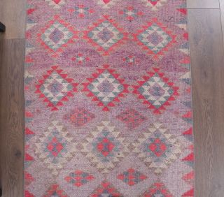 Hand-Knotted Vintage Anatolian Runner Rug - Thumbnail