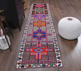 Hand-Knotted Vintage Runner Rug - Thumbnail