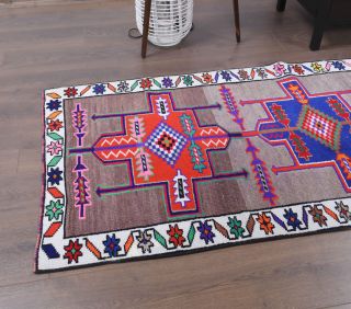 Hand-Knotted Vintage Runner Rug - Thumbnail