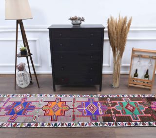 Hand-Knotted Vintage Runner Rug - Thumbnail