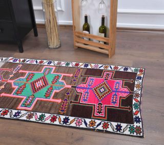 Hand-Knotted Vintage Runner Rug - Thumbnail