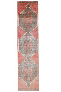 Turkish Vintage Runner Rug - Thumbnail