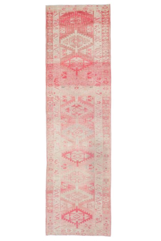 Hand-Knotted Vintage Runner Rug