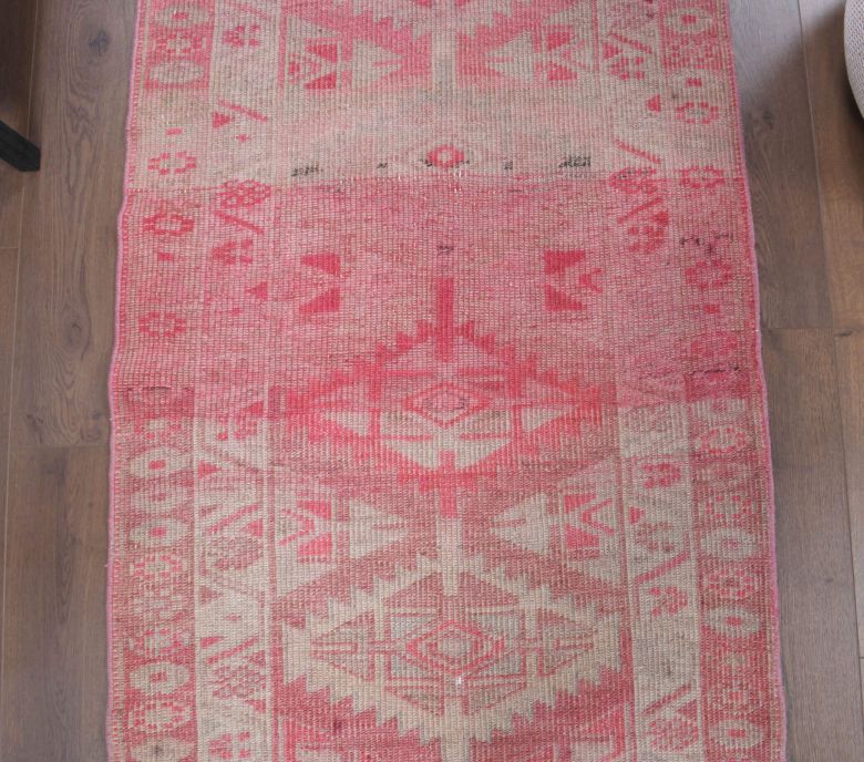 Hand-Knotted Vintage Runner Rug