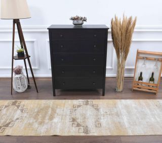 Geometric Original Vintage Runner Rug - Thumbnail