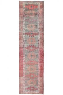 1950's Antique Runner Rug - Thumbnail