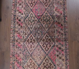 Hand-Knotted Vintage Runner Rug - Thumbnail