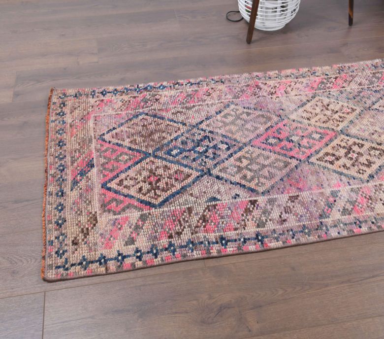 Hand-Knotted Vintage Runner Rug