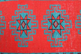 Vibrant Red Anatolian Vintage Runner Rug - Thumbnail