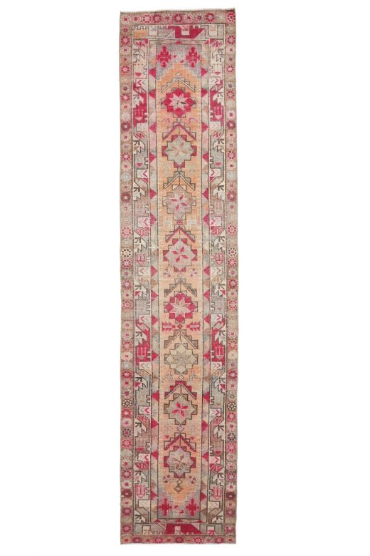 Turkish Anatolian Vintage Runner Rug - 32798