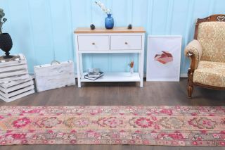 Turkish Anatolian Vintage Runner Rug - 32798 - Thumbnail