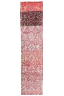 Hand-Knotted Vintage Runner Rug - Thumbnail