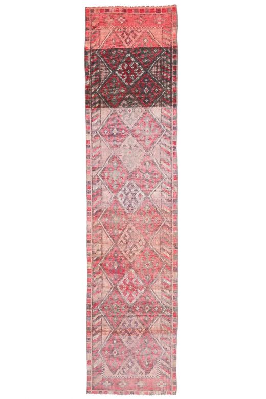 Hand-Knotted Vintage Runner Rug