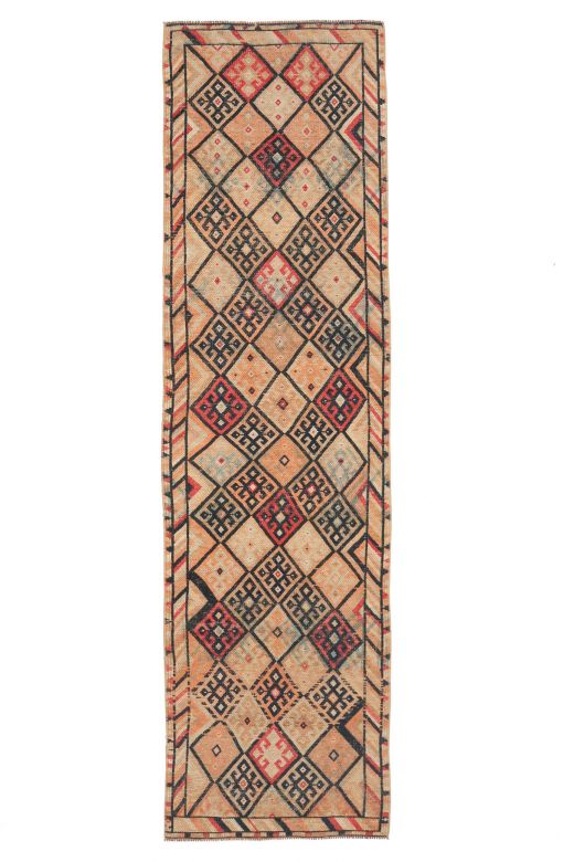 Hand-Knotted Vintage Anatolian Runner Rug
