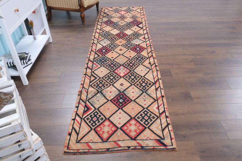 Hand-Knotted Vintage Anatolian Runner Rug