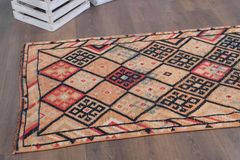 Hand-Knotted Vintage Anatolian Runner Rug