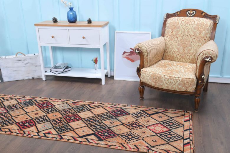 Hand-Knotted Vintage Anatolian Runner Rug