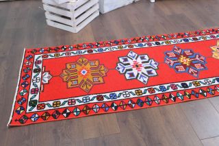 Brilliant Hand-Knotted Vintage Runner Rug - Thumbnail