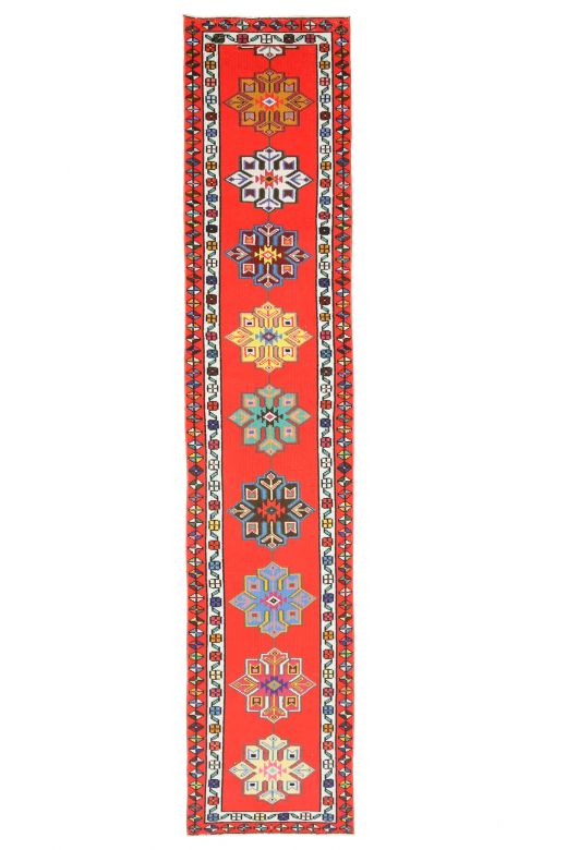 Brilliant Hand-Knotted Vintage Anatolian Runner Rug