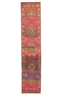 Hand-Knotted Vintage Runner Rug - Thumbnail