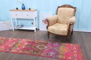 Hand-Knotted Vintage Runner Rug - Thumbnail