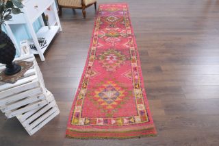 Hand-Knotted Vintage Anatolian Runner Rug - Thumbnail