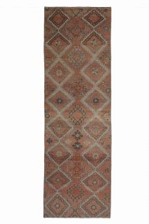 Heirloom Brown Semi-Antique Runner Rug - Thumbnail