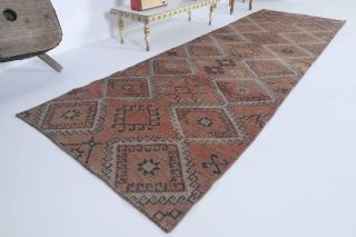 Heirloom Brown Semi-Antique Runner Rug - Thumbnail