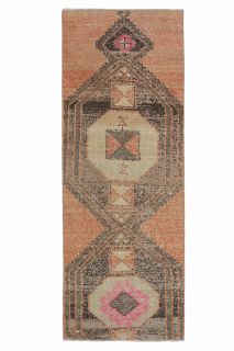 Turkish Vintage Runner Rug - Thumbnail