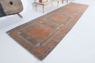 Burnt Orange Vintage Runner Rug - Thumbnail