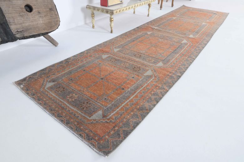 Burnt Orange Vintage Runner Rug