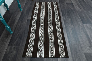 Vintage Black Small Rug - Thumbnail