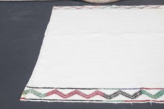 Vintage White Kilim Rug - Thumbnail