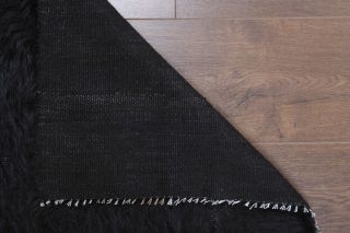 Vintage Black Flatweave Small Rug - Thumbnail