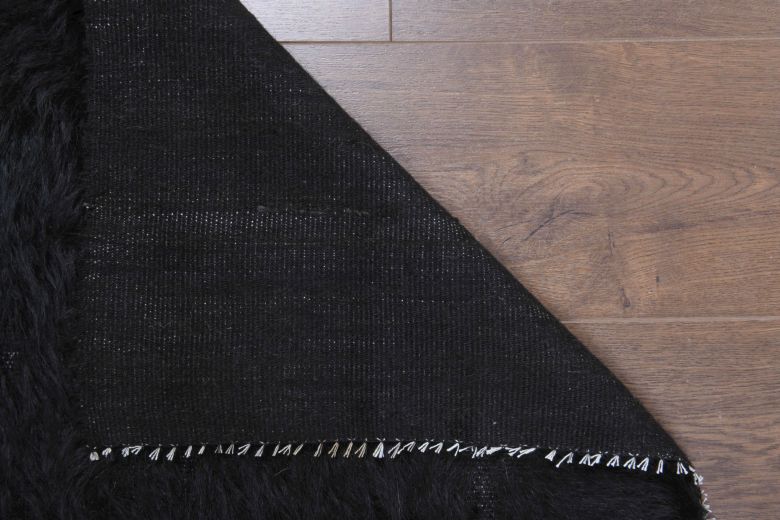 Vintage Black Flatweave Small Rug