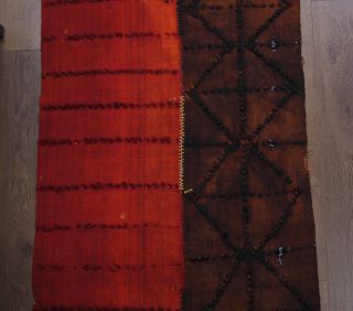 Red & Brown Vintage Small Rug - Thumbnail