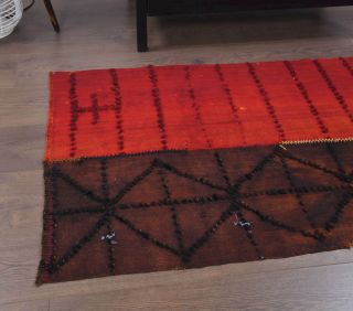 Red & Brown Vintage Small Rug - Thumbnail