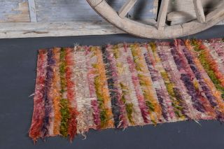 Colorful Vintage Small Rug - Thumbnail