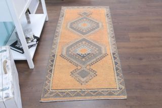 Pastel Orange Vintage Small Rug - Thumbnail