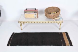 Black Flatweave Vintage Small Rug - Thumbnail