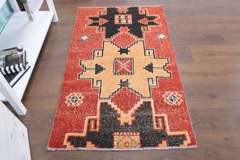 Vintage Turkish Red Rug