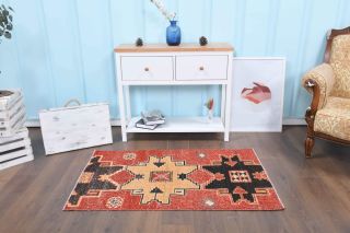 Vintage Turkish Red Rug - Thumbnail