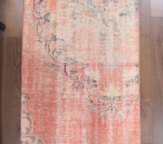 Vintage Faded Red Rug - Thumbnail